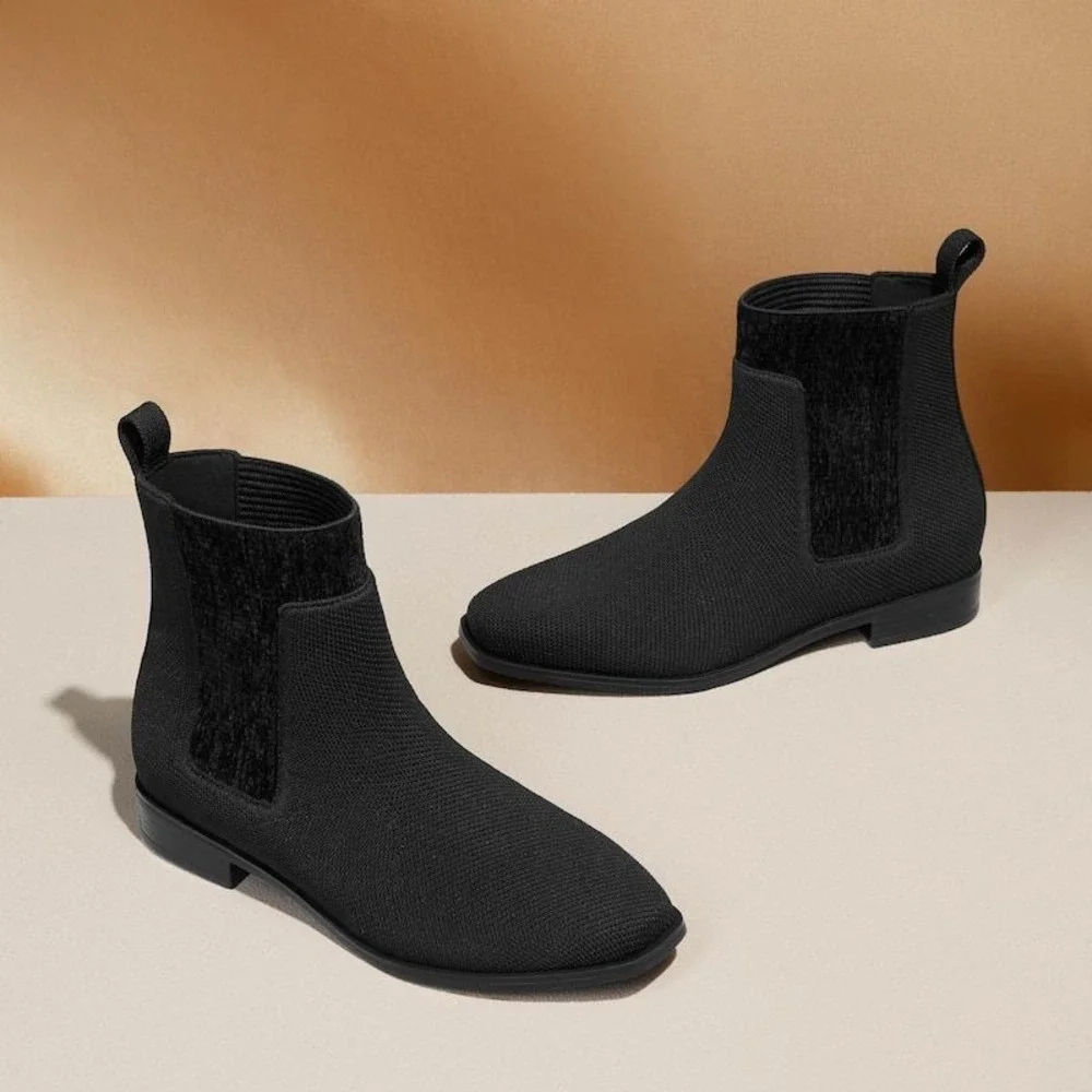 VIVAIA Black‎ Square-Toe Water-Repellent Ankle Boots (Riley Pro) EU/41 US/9.5